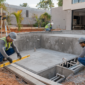 Construção de piscina residencial com estrutura de concreto e pontos hidráulicos no Setor Leste Universitário em Goiânia