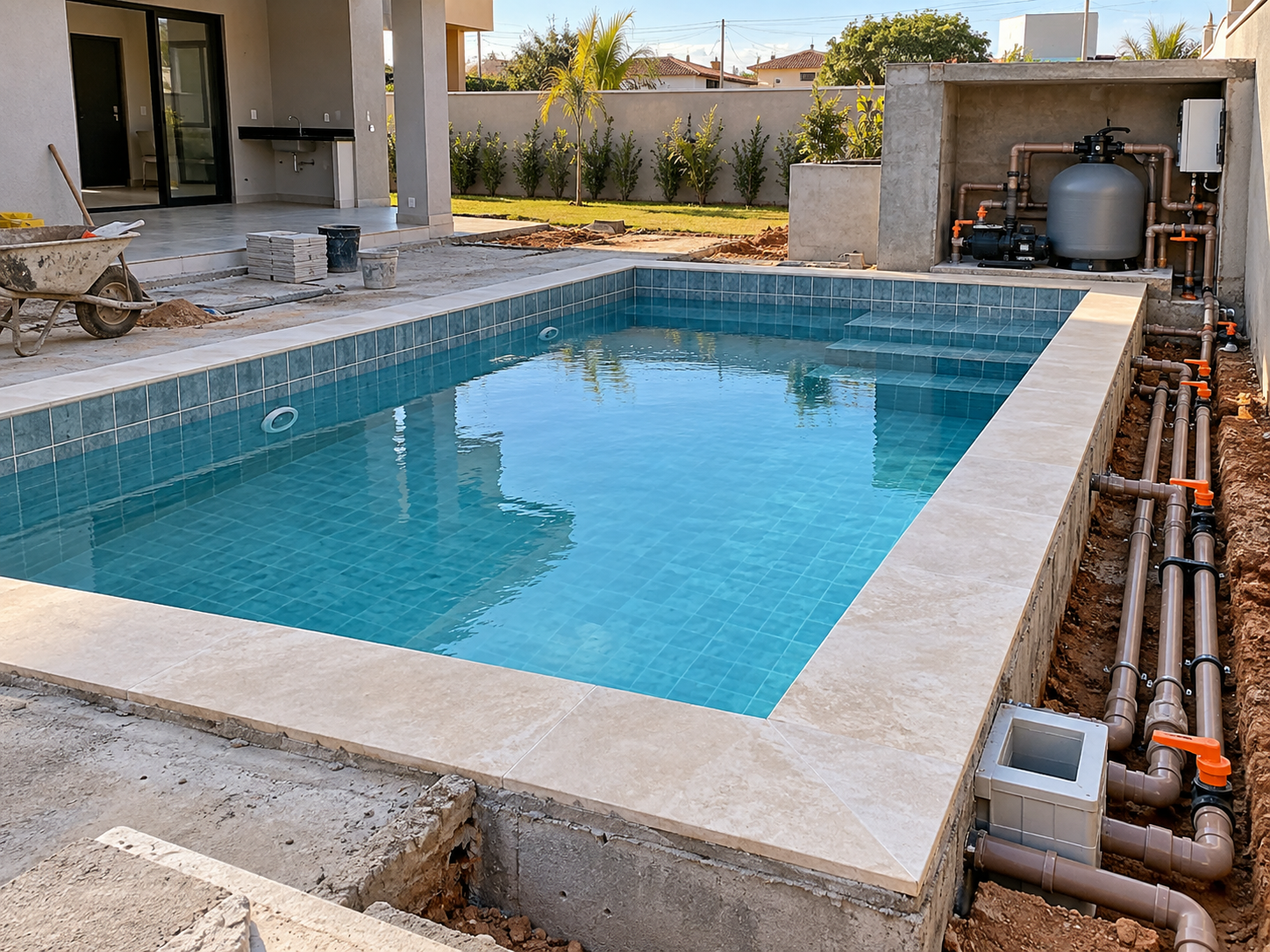 Construção de piscina residencial no Jardim Paraíso Tropical, Aparecida de Goiânia